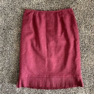 Jones Wear Suit Pink Tweed Pleated Hem Pencil Skir